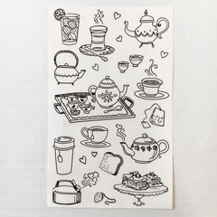 Discontinued Mrs. Grossman’s Pen and Ink Tea Sticker Sheet 4″ x 6″
