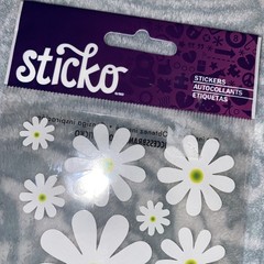 NEW Sticko Stickers DAISY Flowers 15 Pieces