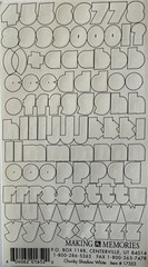 WHITE SHADOW CHUNKY ALPHABET Stickers(2sheet)Making Memories•Letters•Number•Word