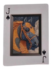 Creative Horse Portrait Royal White with Crown Black Blue Junk Journal Scrapbook