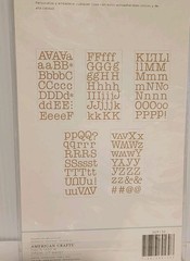 American Crafts DIY Shop Large Letter Stickers Kraft & Black- Lot of 3