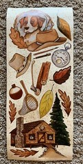 Lot of 3 Sheets, Joy Marie In The Woods, Big Vintage Stickers Cabin Hunting Dog