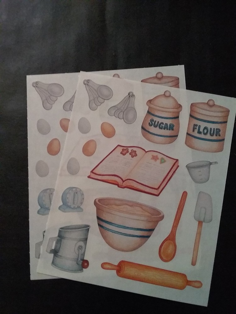 Creative Memories ~ Block Stickers ~ 4″ x 5″ ~ Christmas Baking ~ Lot of Two