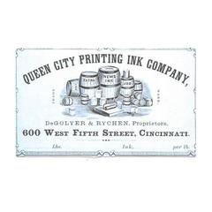 Vintage Queen City Printing Ink Company Cincinnati Ohio Label Paper Sticker