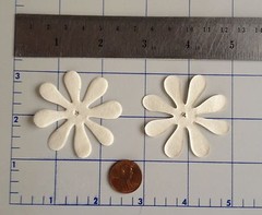 10 Flowers Ivory petals Cream off white Flower Handmade mulberry paper Wedding