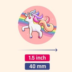 40 Sheets – Stickers for Party Bags – 400 Stickers, 1.5″ Unicorn