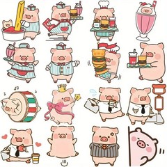 40pc Funny Pig Animal Sticker Pack Lot Laptop, Scrapbook, Journaling