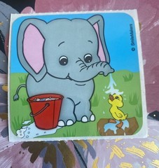 Vintage SmileMakers Elephant Chick Sticker Module 2.5” Inches