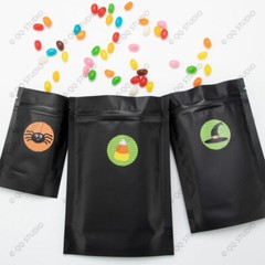 500pcs 1.5in 8 Designs Halloween Sticker Round Shaped Chrome Paper for Halloween
