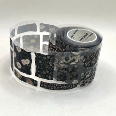 Black Gray Floral Flower Collage Sticker Roll Junk Journaling Scrapbooking