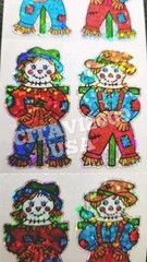 HAMBLY STUDIOS STICKERS PRISMATIC / GLITTER COLORFUL SCARCROWS FARM VINTAGE RARE