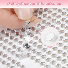 Clear Rhinestones Stickers, 2100Pcs Self Adhesive Rhinestones for Face, Bling Je
