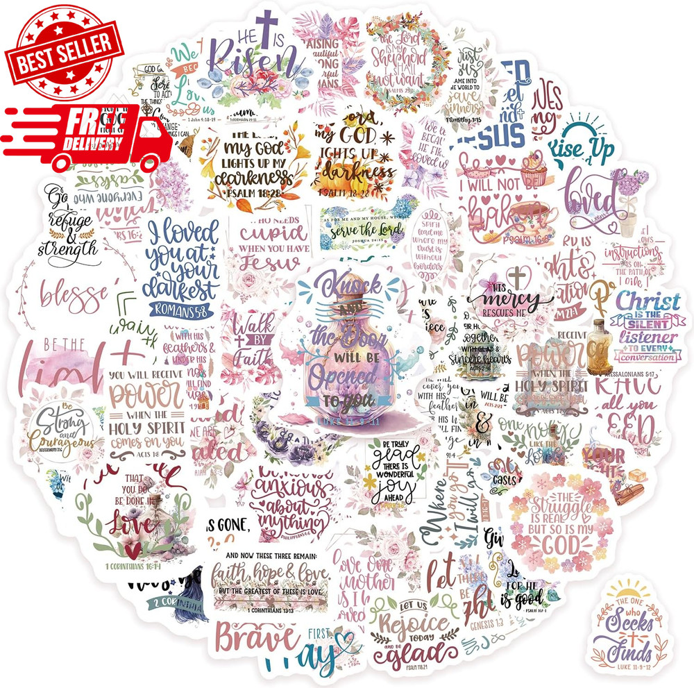 300Pcs Inspirational Christian Stickers – Bible Verse Designs for Journaling, M