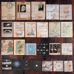 200pcs Vintage Celestial Journal Supplies – Scrapbooking Paper & Stickers Kit
