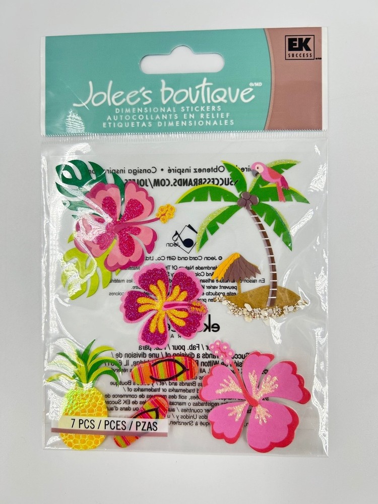 EK Success Jolee’s Boutique Hawaiian Dimensional Stickers 7 Pcs