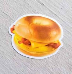 Vintage Food Sticker Bagel Bacon Egg And Cheese Collectible Delicious Bread 1 Pc