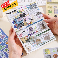 Girl’s Korean Sticker Book, Food and Daily Life Theme – 1300+ Cute Light Pink