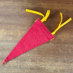 x2 Vintage Old Fort Niagara Pennant French Castle Youngstown NY Banner Flag Felt