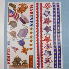 4 Marines Patriotic Stickers U.S. Military USMC Scrapbooking Journal Collage NRN