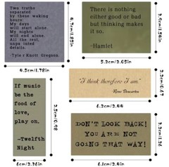 10pcs Literary Passages/Quotes Stickers -Scrapbook, Journal, DIY Crafts & Cards
