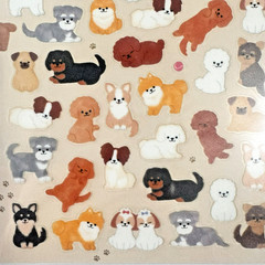 Dog Sticker Sheet Japanese Kawaii Puppies Shiba Poodle Planner Deco