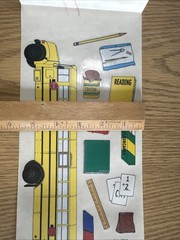 Vintage School Days sticker roll. Scrapbook Mania. Rare! School Bus Crayons Book