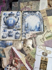 Vintage Scrapbooking Supplies Kit, 200+Pcs Junk Journal Kit with Scrapbook Paper