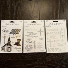 HUGE Lot Sticker Packs & Embellishments Christian Crosses Bible Prayer Journal