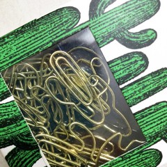 Alice Scott Cactus Paper Clips 15 Gold Designer Fashion Planner Accessory