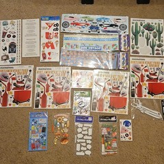 LARGE LOT Scrapbook Stickers Junk Journal Craft Card Making travel fall 1950s