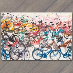 STICKER Bicycle Collage Riding Bikes Funny Cute Strange Wheels Fun Cute Art
