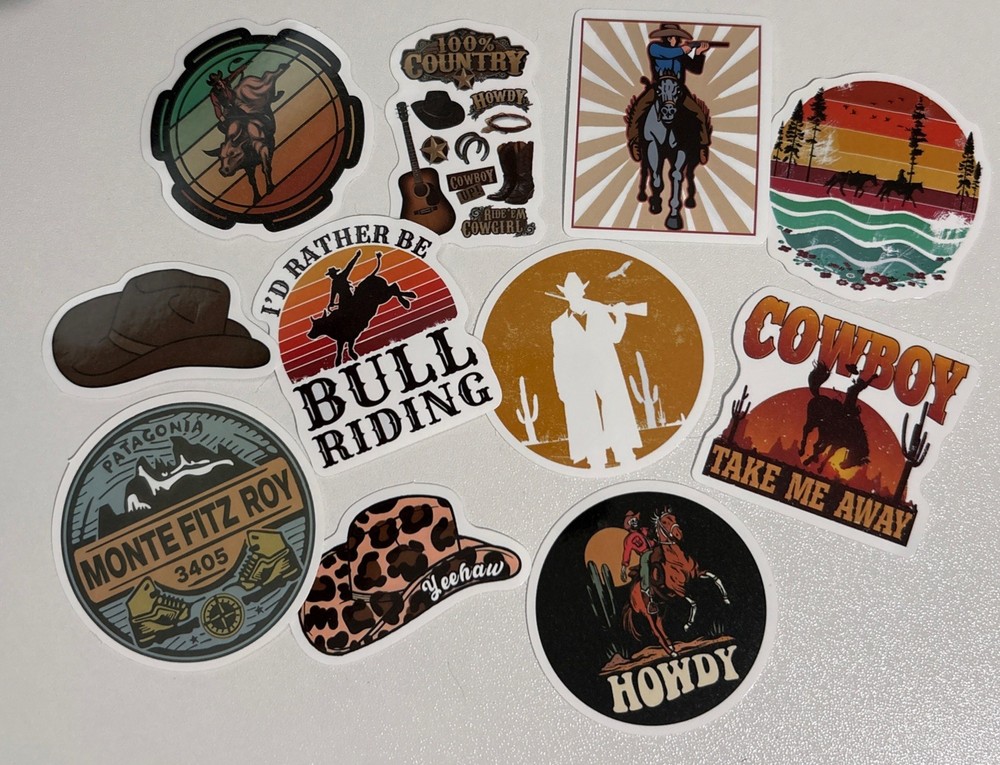 10 STICKERS WESTERN COWBOYS Journal Planner SCRAPBOOK COUNTRY WSIPVD
