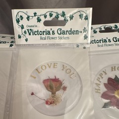 Victoria’s Garden Real Flower Stickers, Holiday Theme, Multicolor Assorted