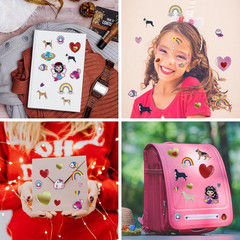 500+ Piece Kids Stickers Mix – Common, Holographic, Glitter Foil, 3D Puffy