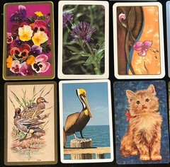 Lot Of 35 Single Swap Playing Cards- Flowers, Birds, Cats Nature – Many vintage