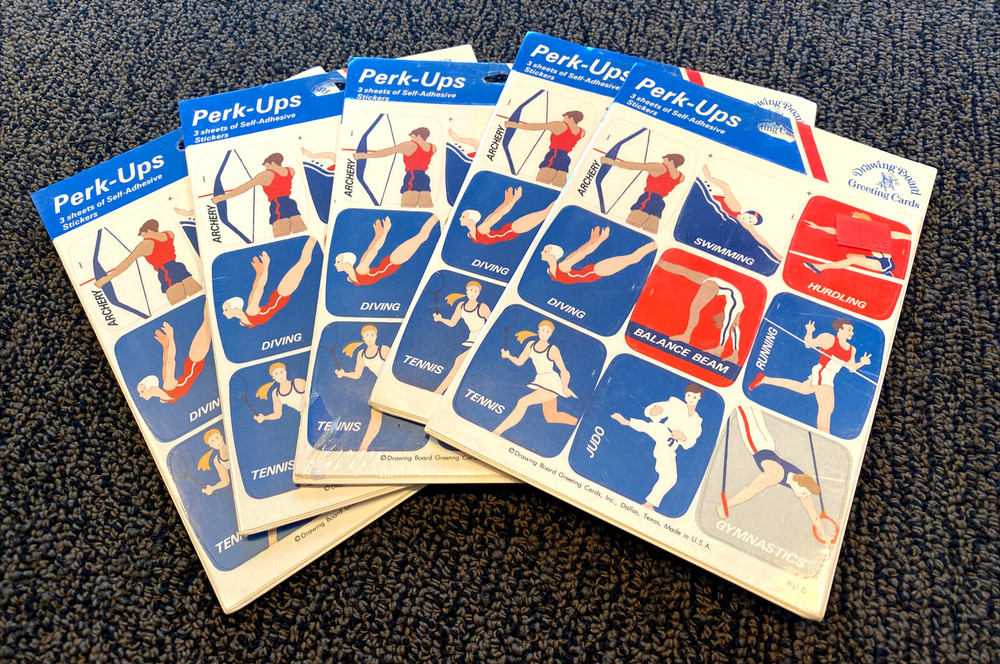 LOT (5) 1983 Drawing Board Summer Olympics Stickers NOS SEALED VTG – U Get All 5