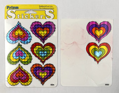 Vintage Stickers Prism Foil Hearts