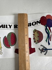 Vintage Family Reunion sticker ROLL. Scrapbook Mania Rare, Food, Banner Stickers