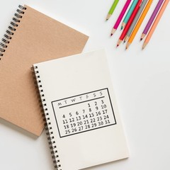 Calendar Date Week Number Clear Stamps for Card Making and Journaling, Clock Tim