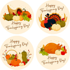 360 PCS round Thanksgiving Turkey Stickers for Kids Gift Bag Seals