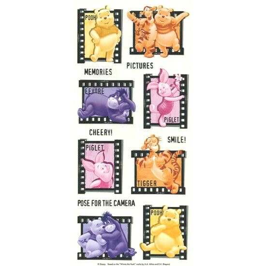 DISNEY Pooh Piglet Eeyore Tigger Smile Memories Filmstrip Sandylion Stickers