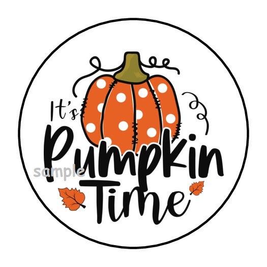 30 IT’S PUMPKIN TIME ENVELOPE SEALS LABELS STICKERS 1.5″ ROUND FALL AUTUMN