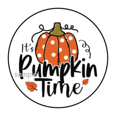 30 IT’S PUMPKIN TIME ENVELOPE SEALS LABELS STICKERS 1.5″ ROUND FALL AUTUMN