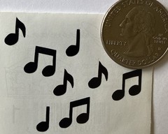 BLACK MICRO MUSIC Stickers (16pc)Mrs.Grossman’s•Notes •Instruments•Card Making•
