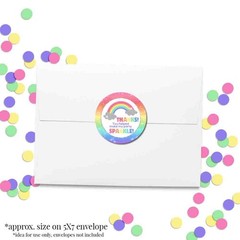 Rainbow Sparkle Party Thank You Sticker Labels, 40 2″ Party Circle Stickers b…