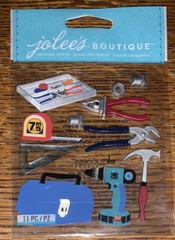 RARE Jolees Tools Bag Hammer Wrench Pliers Screwdriver Handyman Dad Me Fix It 3D