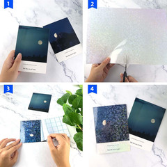 20 Sheets Holographic Sticker Paper A4 Size Vinyl Lamination Stickers Film Water