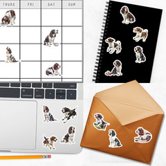 English Springer Spaniel Dog Stickers for, Scrapbooks, Planners, Glossy, Matte