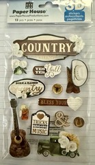 Paper House 3-D~It’s A Country Thing~raised sticker set~Nice! Quick Ship!