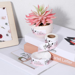 3 Rolls 1 X 3 Inch Thank You Sticker, Thank You Stickers Small Pink&White